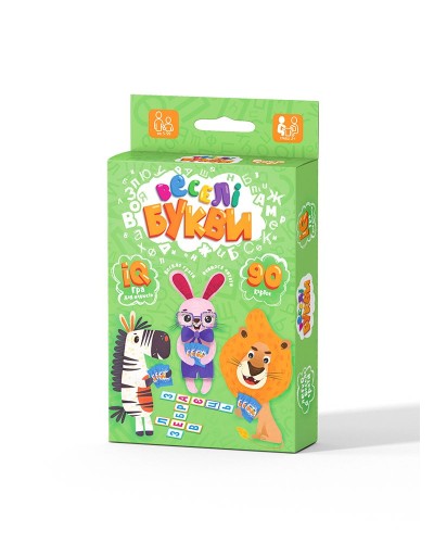 Гра настільна «Веселі букви» розвиваюча, у коробці 15х9х2,5 см, ТМ Данко Тойс