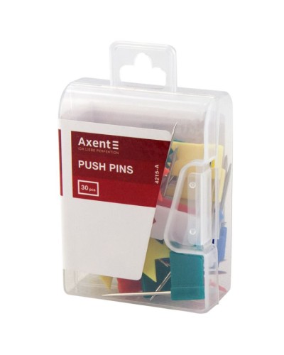 Кнопки-цвяшки «Прапорці» кольорові, 30 шт., у пластиковому контейнері