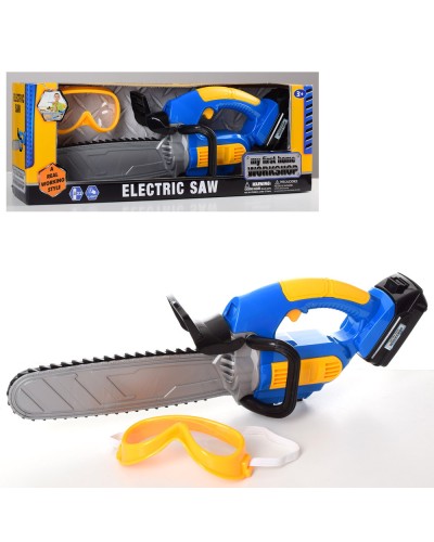 Бензопила 43 см зі звуком,світлом та захисною маскою, на батарейці, у коробці 44х15х9 см