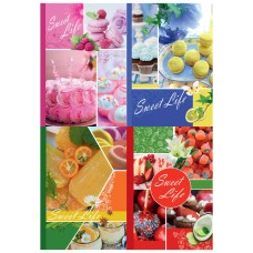 Блокнот «Солодощі» А6 на 176 аркушів у клітинку з твердою ламінованою обкладинкою, в асортименті, ТМ Рюкзачок