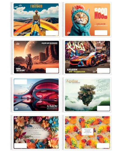 Альбом А4 50 аркушів 100 г/м2 на спіралі, ТМ Gold Brisk