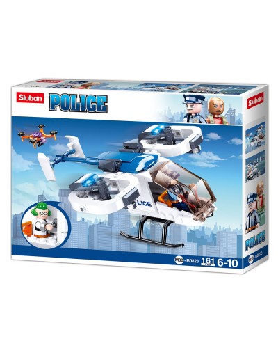 Конструктор «Поліцейський вертоліт» на 161 деталь з фігуркою, у коробці 24х19х4,5 см