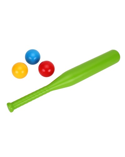 Набір для гри в бейсбол: битка 50 см та 3 кульки, в асортименті, у сітці 50х6х12 см, ТМ Технок