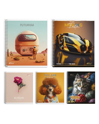 Блокнот «Мікс №2» А5 на 96 аркушів у клітинку на спіралі збоку, №1582, ТМ Brisk