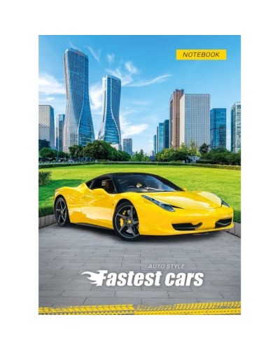 Блокнот «CARS» А6 на 176 аркушів у клітинку з ламінованою обкладинкою, в асортименті, ТМ Рюкзачок