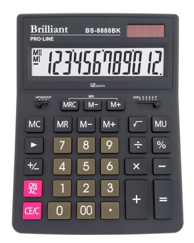 Калькулятор «Brilliant» 15,5х20,5 см, BS-8888BK