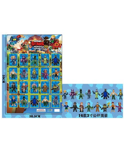Герої «Brawl Stars», 20 шт. на планшетці 59х38,5 см