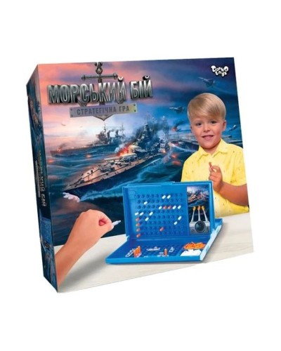 Гра настільна «Морський бій» розважальна, у коробці 25х25х4 см, ТМ Данко Тойс