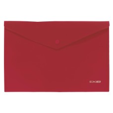 Папка-конверт на кнопці А4 180 мкм непрозора, червона, TM Economix