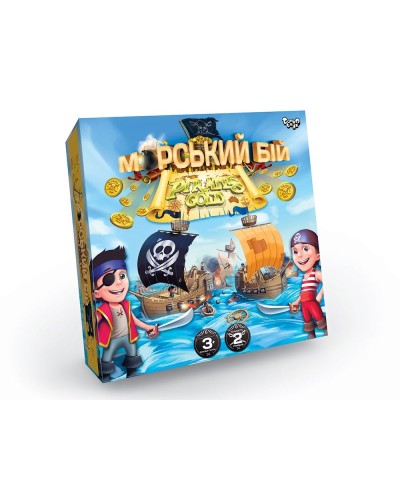 Гра настільна «Морський бій. Pirates Gold» розважальна, у коробці 25х25х4 см, ТМ Данко Тойс