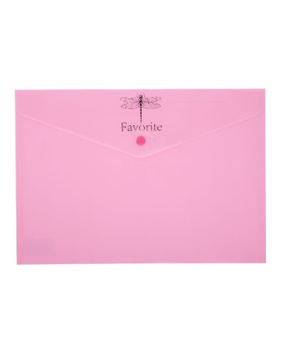 Папка - конверт «PASTEL» А4 на кнопці , рожева, ТМ Buromax
