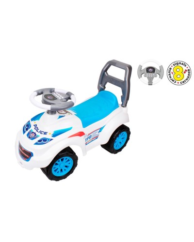 Машина для катання 67х46х29 см з сигналами та мелодіями біла з максимальним навантаженням до 20 кг, ТМ Технок