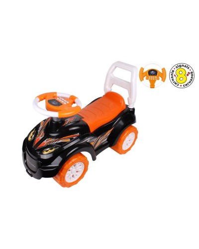 Машина для катання 67х29х46 см з сигналамми та мелодіями помаранчева з максимальним навантаженням до 20 кг,ТМ Технок