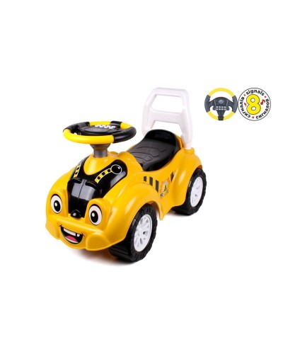 Машина для катання 65х44х31 см з сигналами та мелодіями,жовта, максимальне нвантаження до 20 кг, ТМ Технок