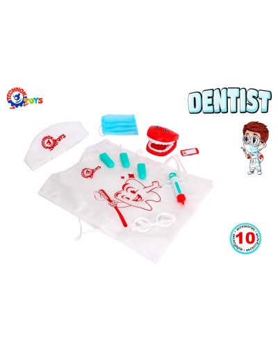 Набір лікаря «Стоматолог» з 10 предметів, у пакеті 37х20х8 см, ТМ Технок