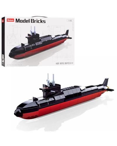 Конструктор «Підводний човен» 35 см на 269 деталей, у коробці 38х24х7 см, SLUBAN