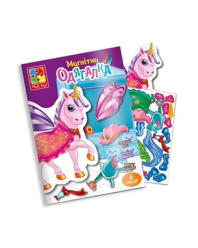 Гра настільна магнітна «Єдиноріг» з 18 магнітів та 1 ляльки, ТМ Vlady Toys