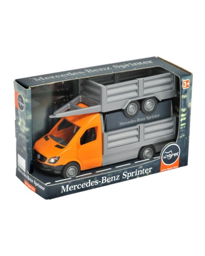 Машина «Mercedes-Benz Sprinter» 17,5х28,11 см бортовий з лафетом помаранчевий, у коробці, ТМ Тигрес