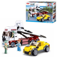 Конструктор «Евакуатор» на 338 деталей з фігуркою, у коробці 38,5х28,5х7 см, SLUBAN