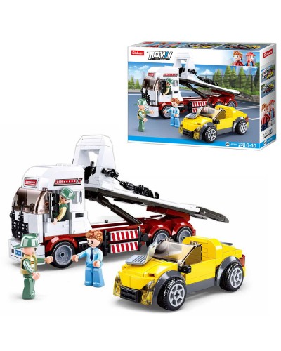 Конструктор «Евакуатор» на 338 деталей з фігуркою, у коробці 38,5х28,5х7 см, SLUBAN