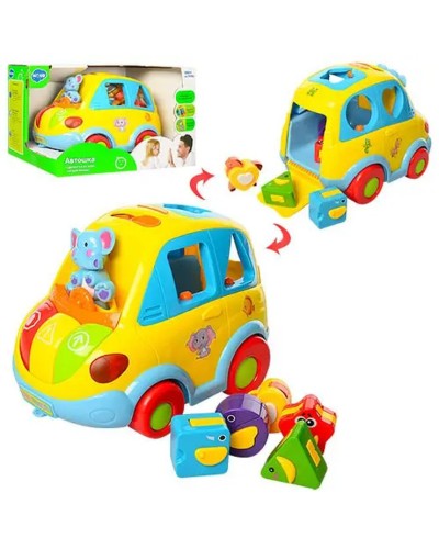 Каталочка «Автошка» 21 зі світлом та українською озвучкою, сортер, 5 фігур-трансформерів, з рухомими деталями, на батарейці, у коробці 22х14 см