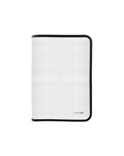 Папка-пенал на блискавці А4 прозора з фактурою «тканина», чорна, ТМ Economix