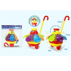 Каталочка «Восьминіг» 19 см на паличці з музикою та рухомими деталями, в асортименті, у пакеті 19х14х14 см