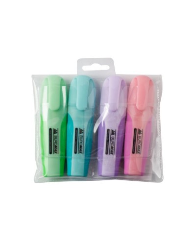 Набір маркерів «Pastel» текстових з гумовими вставками, 4 шт. ТМ JOBMAX