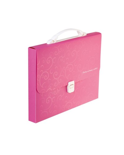 Портфель «BAROCCO» пластиковий A4 рожевий, TM Buromax
