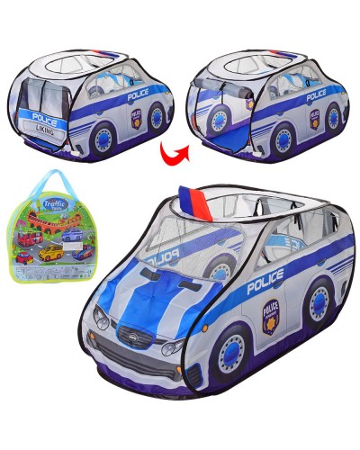 Намет «Поліція» 99х55х55 см, вікна - сітки, 1 вхід на завязках, 1 вхід - дах, у сумці 35х32х5 см