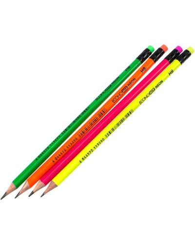Олівець графітний «NEON», з гумкою, HB, в асортименті, ТМ Economix
