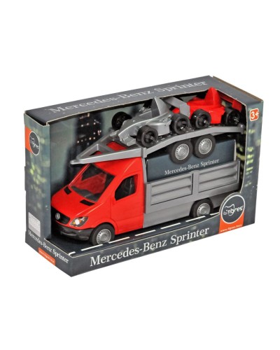 Машина «Mercedes-Benz Sprinter» 17,5х28,11 см бортовий з лафетом червоний, у коробці, ТМ Тигрес