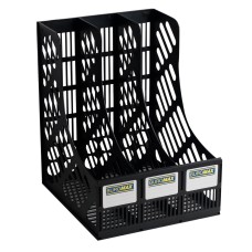 Лоток «3 в 1» вертикальний пластиковий чорний 23х25,5х30,5 см, ТМ Buromax