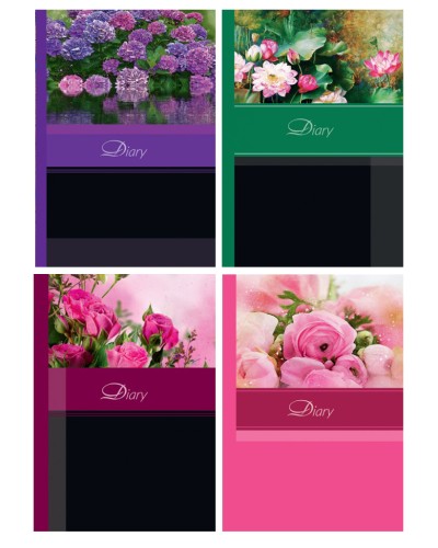 Блокнот«Квіти» А5 на 160 аркушів у лінію з твердою ламінованою обкладинкою, в асортименті, ТМ Рюкзачок