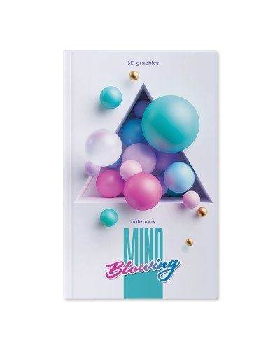 Блокнот «Об'ємна ілюзія», А5, 88 аркушів, клітинка, тв. палітурка, ламін. обкл., № 0001-5, ТМ Brisk