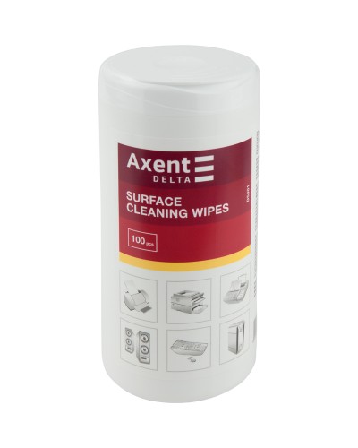 Серветки для оргтехніки вологі 100 шт., TM Axent