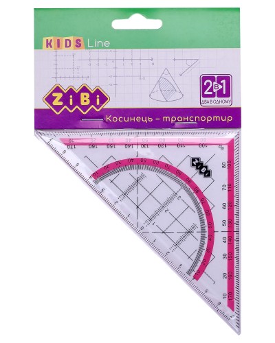 Косинець 2 в 1, 140 мм з рожевою смужкою, у блістері, Kids Line