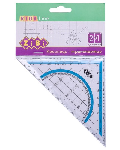 Косинець 2 в 1, 140 мм з блакитною смужкою, у блістері, Kids Line