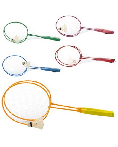 Бадмінтон залізний: 2 ракетки по 56,5 см та волан, в асортименті, у сітці 56,5х20,5х4,5 см