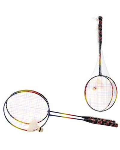 Набір для бадмінтону: 2 залізні ракетки по 61,5 см та волан, в асортименті, у сітці 61,5х21,5х4,5 см