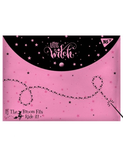 Папка-конверт «Little Witch» А4 на кнопці, ТМ YES
