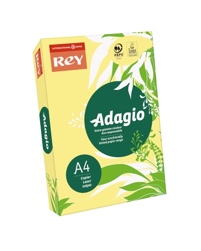 Папір кольоровий, А4, 500 аркушів, 80 гр/м, неон жовтий, REY Adagio