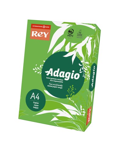 Папір кольоровий, А4, 500 аркушів, 80 гр/м, інтенсив зелений, REY Adagio