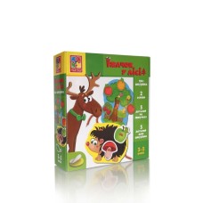 Гра настільна «Їжачок в лісі» 2 гральні основи, шнурок та 10 деталей, у коробці 16х4,5х17 см, ТМ Vlady Toys