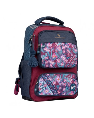 Рюкзак «Catalina Estrada. Pattern» 49х29х17 см синій з фіолетовим, TS-62, ТМ YES