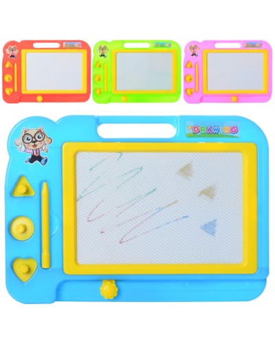 Дошка для малювання кольорова з ручкою та 3 печатками, в асортименті, у пакеті 27,5х20х2 см