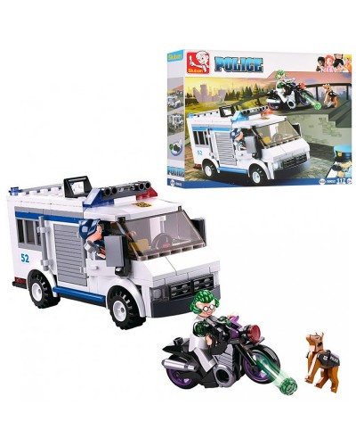 Конструктор «Поліція» на 117 деталей з фігурками, у коробці 28х23,5х5,5 см, SLUBAN