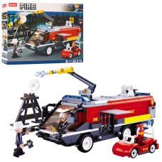 Конструктор «Пожежний автомобіль» 22,2 см на 381 деталь з машинкою та фігурками, у коробці 38,5х29х7см, SLUBAN