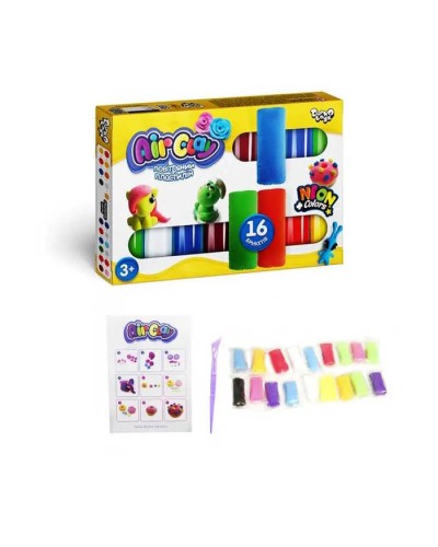 Набір повітряного пластилну «Air Clay» на 16 кольорів з інструментом, у коробці 22х15,5х2,5 см