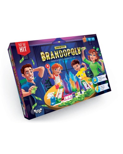 Гра настільна «Брендополия Premium» розважальна, у коробці 39х29х5 см, ТМ Данко Тойс